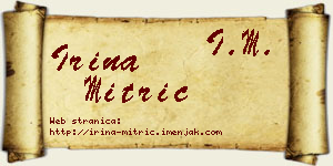 Irina Mitrić vizit kartica